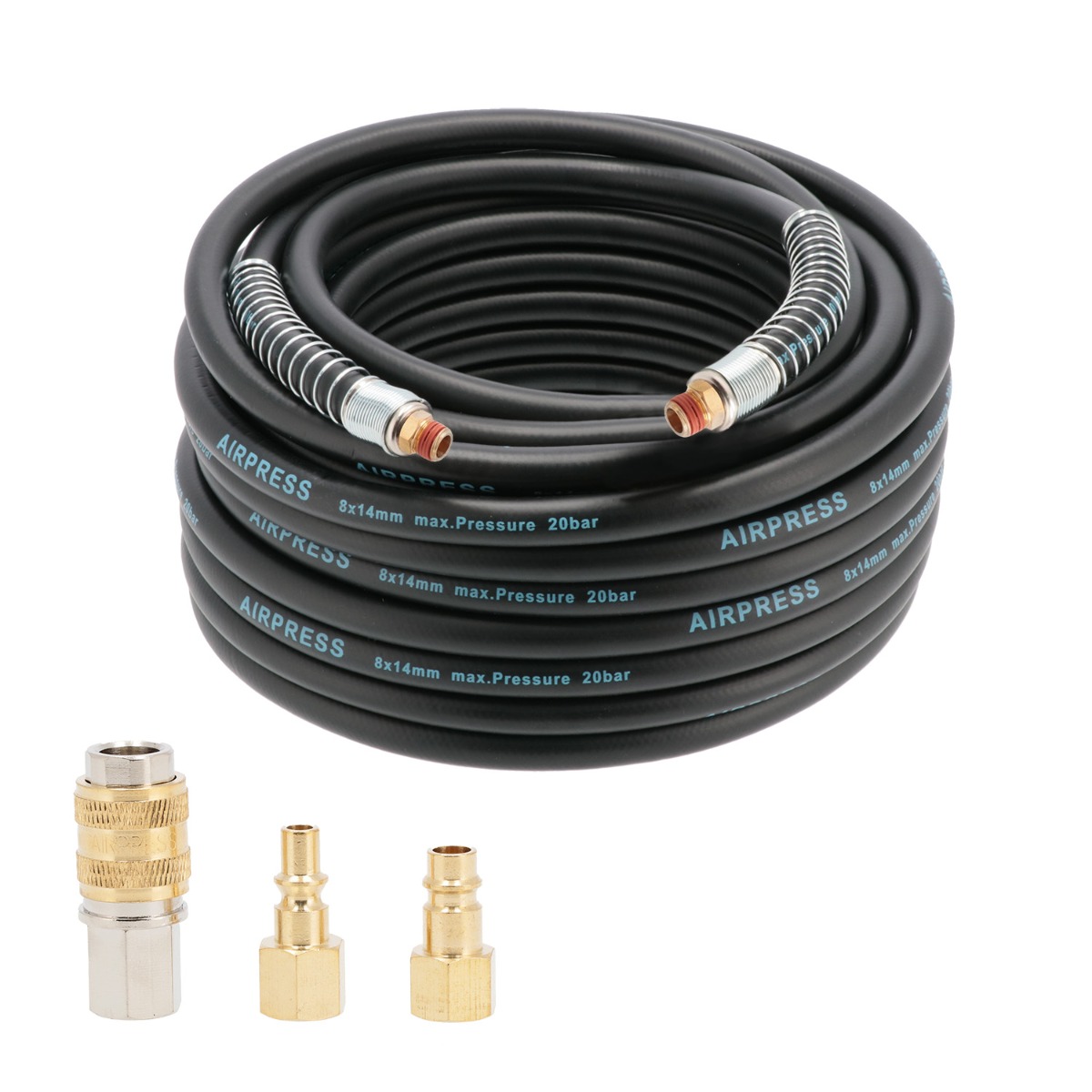 Air Hose 20 Bar 20 M 1/4" 14 X 8 Mm Hybrid Polymer With A Set Of ...