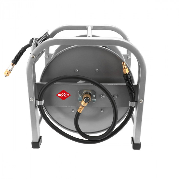 Air hose reel 20 bar 30 m 1/4 16 x 10 mm self-rolling floor