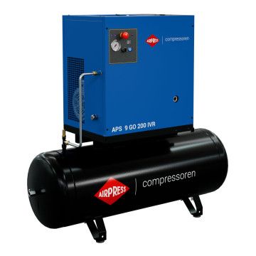 Screw Compressor APS 9 GO 200 Combi IVR 10 HP / 7.5 kW 10 bar 264 - 798 l/min 200 l
