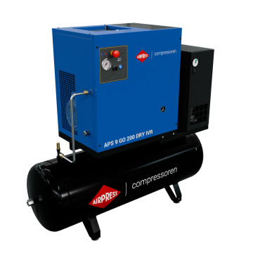 Screw Compressor APS 9 GO 200 Combi Dry IVR 10 HP / 7.5 kW 10 bar 848 l/min 200 l