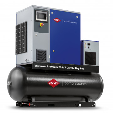 Screw compressor EcoPower Premium 20 Combi Dry PM IVR 13 bar 20 HP/15 kW 2172 - 3000 l/min 500 l