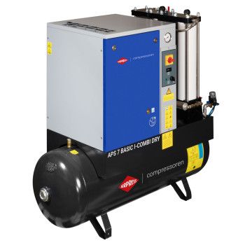 Screw Compressor APS 7 Basic i-Combi Dry 10 bar 7.5 HP/5.5 kW 780 l/min 200 l with OFAG4 Adsorption Filter Set