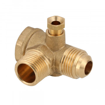 Non-return valve 1/2" male x 1/2" male x 1/8" female