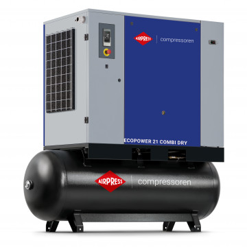 Screw compressor EcoPower 21 Combi Dry 10 bar 20 HP/ 15 kW 2317 l/min 500 l 