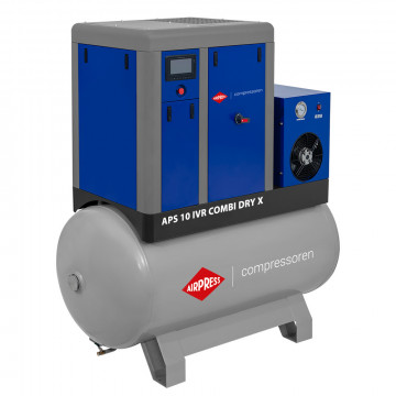 Screw Compressor APS 10 IVR Combi Dry X 10 bar 10 hp/7.5 kW 270-1020 l/min 500 l