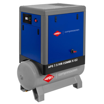 Screw Compressor APS X 7.5 IVR Combi G2 10 bar 7.5 HP/5.5 kW 290-790 l/min 200 l