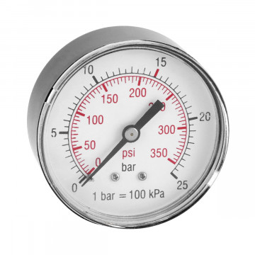 Pressure gauge 1/4" rear connection 0-25 bar