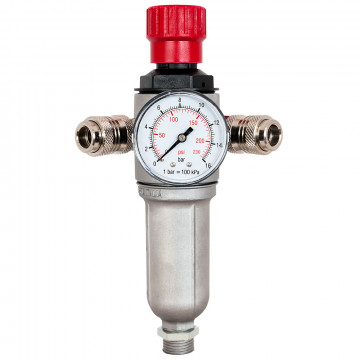 Pressure reducing valve 3/8" 10 bar with 2 quick couplings