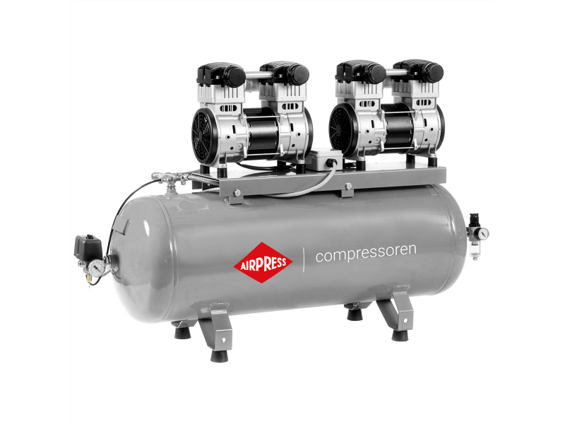 Silent oil free Compressor LMO 196X2-100 8 bar 3.2 hp/2.4 kW 240 l/min 100 l