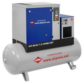 Screw Compressor APS 7.5 Basic Combi Dry 10 bar 7.5 hp/5.5 kW 690 l/min 500 l