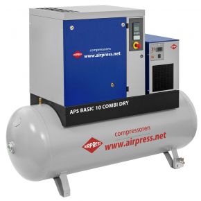 Screw compressor APS 10 Basic Combi Dry 10 bar 10 hp/7.5 kW 996 l/min 500 l