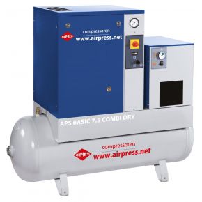 Screw Compressor APS 7.5 Basic Combi Dry 10 bar 7.5 hp/5.5 kW 600 l/min 500 l