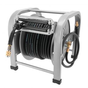 Air hose reel 20 bar 30 m 1/4" 16 x 10 mm self-rolling floor model rubber