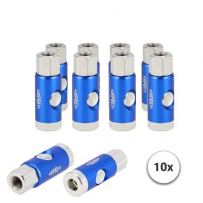 Safetycoupling quick release Euro 1/4" female with Pressure button 10 pieces