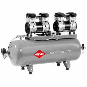Silent oil free Compressor LMO 196X2-100 8 bar 3.2 hp/2.4 kW 240 l/min 100 l