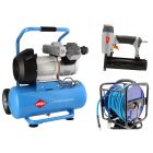 Compressor LM 25-350 + air nail gun brads up to 50 mm + air hose reel 30 m - For in the workshop!
