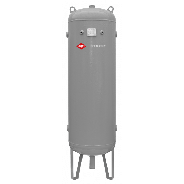 Compressed air tank 500 L, vertical, galvanized and painted, 11 bar