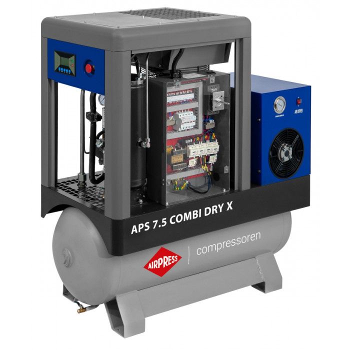 APS 7.5 Combi Dry X screw compressor 10 bar 7.5 HP/5.5 kW 690 l/min 200 l